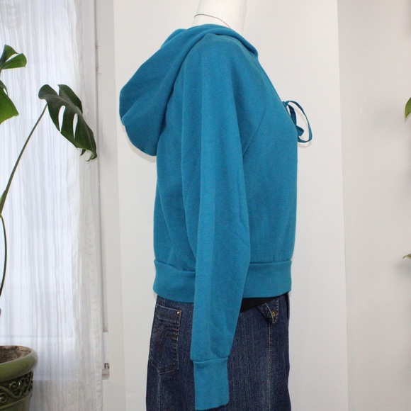Vintage Victoria's‎ Secret Teal Lace-Up Hoodie - Picture 3 of 6